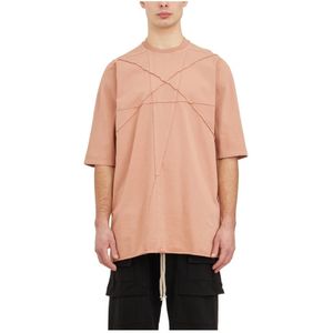 Rick Owens, Tops, Heren, Roze, L, Katoen, Katoenen Jumbo T-Shirt