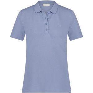 Jane Lushka, Tops, Dames, Blauw, S, Katoen, Organisch Katoenen Polo Shirt | Siel