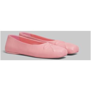 Marni, Schoenen, Dames, Roze, 35 EU, Leer, Nappa lederen naadloze kleine strik ballet plat