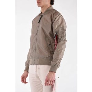 Alpha Industries, Jassen, Heren, Beige, XL, Nylon, Klassieke Bomberjack met Ritssluiting