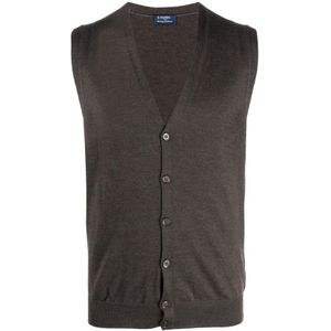 Barba, Truien, Heren, Bruin, L, Wol, Italiaanse Wollen Vest