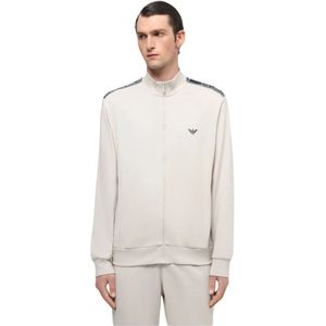 Emporio Armani, Sweatshirts & Hoodies, Heren, Beige, S, Katoen, Jersey Logo Band Trainingspak Set