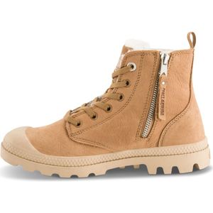 Palladium, Bruine Nubuck Leren Ritslaars met Warme Voering Bruin, Dames, Maat:36 EU