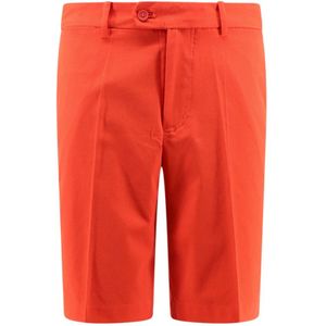 J.Lindeberg, Korte broeken, Heren, Rood, W29, Polyester, Technische stof Bermuda Shorts met Logo Print