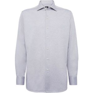 Boggi Milano, Overhemden, Heren, Grijs, XL, Katoen, Regular Fit Katoenen Jersey Polo Shirt