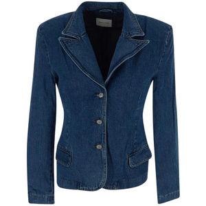 Magda Butrym, Denim Blazer van katoen Blauw, Dames, Maat:S