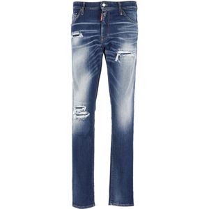 Dsquared2, Jeans, Heren, Blauw, XL, Katoen, Slim-fit Jeans