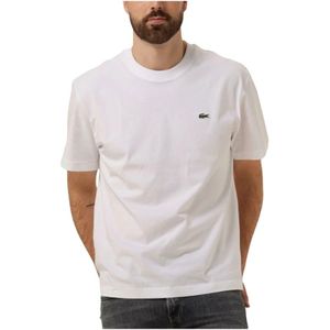Lacoste, Tops, Heren, Wit, XL, Katoen, Heren T-shirt Casual Stijl