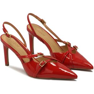 Kazar, Schoenen, Dames, Rood, 38 EU, Leer, Gelakte rode slingback pumps