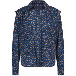 Jane Lushka, Stijlvolle Hanna Blouse in Blauw Blauw, Dames, Maat:2XL