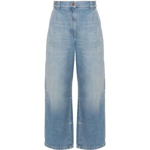 Palm Angels, Lichtblauwe Distressed Denim Jeans Blauw, Dames, Maat:W25