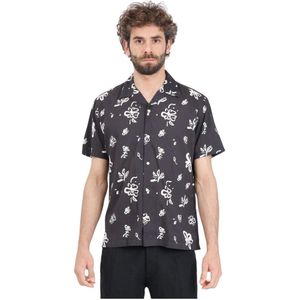Selected Homme, Overhemden, Heren, Veelkleurig, XL, Katoen, Bloemenprint Zwarte Overhemd