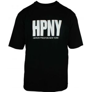 Heron Preston, Tops, Heren, Zwart, L, Katoen, Zwarte katoenen T-shirt met HPNY-print