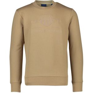 Gant, Sweatshirts & Hoodies, Heren, Beige, L, Katoen, Beige Ronde Hals Sweater