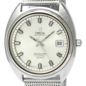 Omega Vintage, Pre-owned, Heren, Grijs, ONE Size, Pre-owned Stainless Steel watches