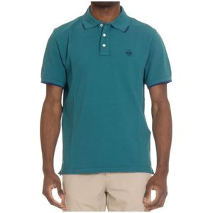 Jacob Cohën, Tops, Heren, Groen, M, Katoen, Groene Polo Shirt met Contrastdetails