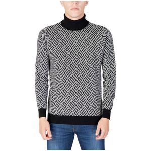 Antony Morato, Zwarte Gebreide Coltrui Veelkleurig, Heren, Maat:XL