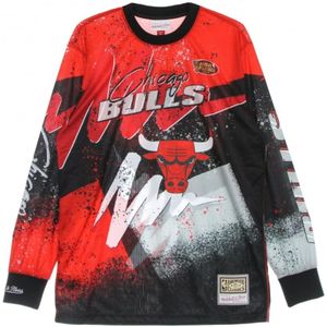 Mitchell & Ness, Lange mouwen T-shirt BA Rood, Heren, Maat:M