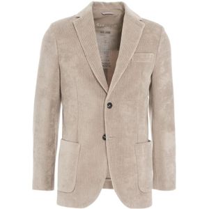 Circolo 1901, Jassen, Heren, Grijs, M, Katoen, Grijze Corduroy Blazer voor Heren