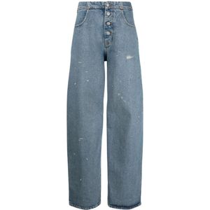 MM6 Maison Margiela, Jeans met versleten effect Blauw, Dames, Maat:W27