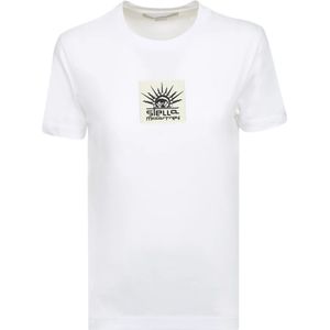 Stella McCartney, Tops, Dames, Wit, M, Katoen, Logo-print Katoenen T-shirt