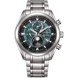 Citizen, Herenhorloge - Groene wijzerplaat, titanium kast Groen, Dames, Maat:ONE Size