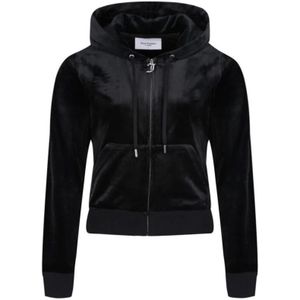 Juicy Couture, Sweatshirts & Hoodies, Dames, Zwart, L, Polyester, Velour Robertson Hoodie