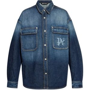 Palm Angels, Jassen, Heren, Blauw, L, Denim, Denim jas