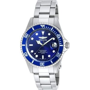 Invicta Watches, Pro Diver Quartz Horloge - Blauwe Wijzerplaat Grijs, unisex, Maat:ONE Size