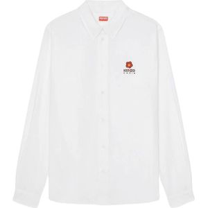 Kenzo, Overhemden, Heren, Wit, L, Casual Boke Flower Wit Overhemd - 38