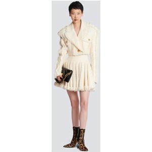 Balmain, Jassen, Dames, Beige, M, Tweed, Tweed Jassen