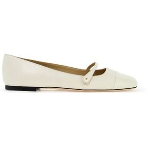 Jimmy Choo, Schoenen, Dames, Wit, 41 EU, Leer, Nappa Leren Ballerina Flats