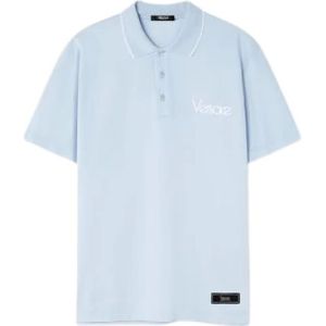 Versace, Polo Shirts Blauw, Heren, Maat:L