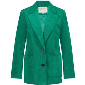 Fabienne Chapot, Jassen, Dames, Groen, XL, Corduroy Blazer met Clic Kraag