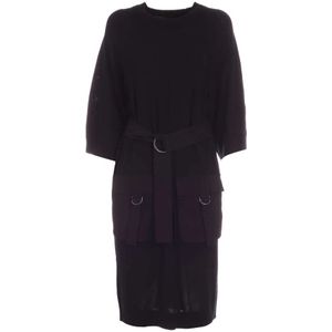 Dkny, SLV -jurk met riem Zwart, Dames, Maat:S