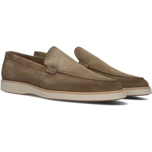 Magnanni, Schoenen, Heren, Beige, 44 EU, Leer, Taupe Loafers met Stijlvol Stikwerk