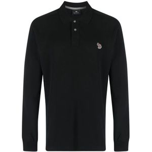 Paul Smith, Tops, Heren, Zwart, M, Katoen, Logo-Patch Zebra Polo Shirt