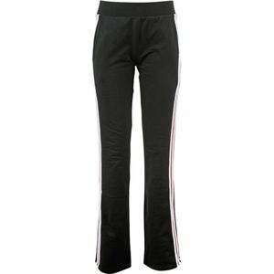 Moschino, Broeken, Dames, Zwart, L, Katoen, Flared Sporty Pants met Tricolor Bands