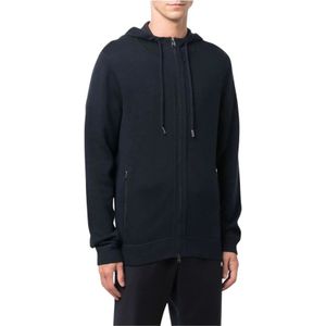 Hugo Boss, Sweatshirts & Hoodies, Heren, Zwart, M, Katoen, Zip-Up Hoodie - Zwart Katoen Wol