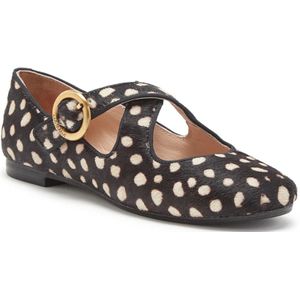 Maliparmi, Schoenen, Dames, Zwart, 38 EU, Leer, Ballerina's met Bont en Pois Leer