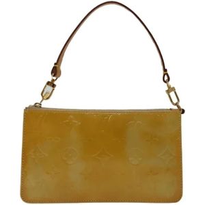 Louis Vuitton Vintage, Pre-owned, Dames, Beige, ONE Size, Leer, Pre-owned Leather clutches