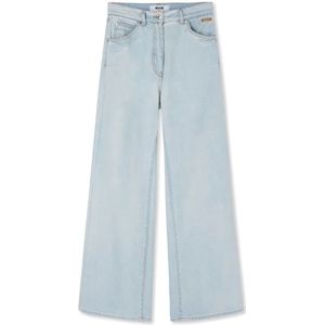Msgm, Jeans, Dames, Blauw, S, Denim, Lichte Denim 5-Pocket Broek