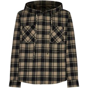 Off White, Overhemden, Heren, Veelkleurig, M, Katoen, Flannel Hooded Shirt