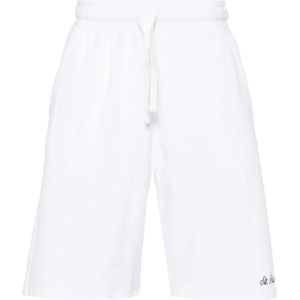 MC2 Saint Barth, Korte broeken, Heren, Wit, L, Katoen, Witte Terry-Cloth Shorts met Logo