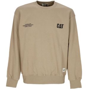 Cat, Sweatshirts & Hoodies, Heren, Beige, XL, Lemon Pepper Streetwear Crewneck