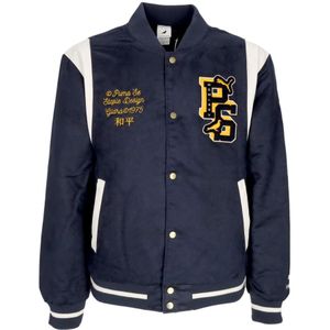 Puma, Jassen, Heren, Blauw, L, Navy Varsity Jacket Streetwear Mannen
