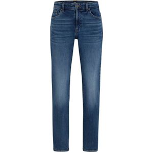 Hugo Boss, Jeans, Heren, Blauw, W31, Katoen, Casual Straight Cut Jeans