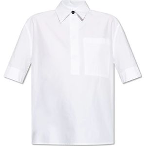 Jil Sander, Blouses & Shirts, Dames, Wit, S, Katoen, Shirt met korte mouwen
