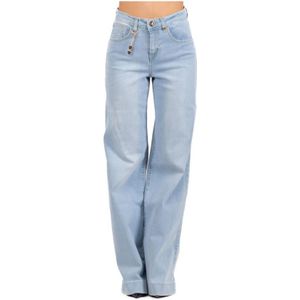 Luckylu, Dames Jeans Collectie Blauw, Dames, Maat:L