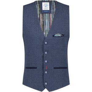 A fish named Fred, Donkerblauw Wolblend Gilet - Maat 48 Blauw, Heren, Maat:L